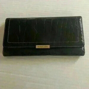 Franco Sarto Leather Wallet Women's Black Pockets